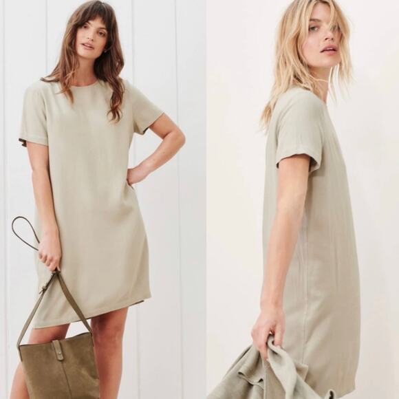 Jenni Kayne Palmer Everyday Crepe T Shirt Dress Willow Beige S - Picture 1 of 10